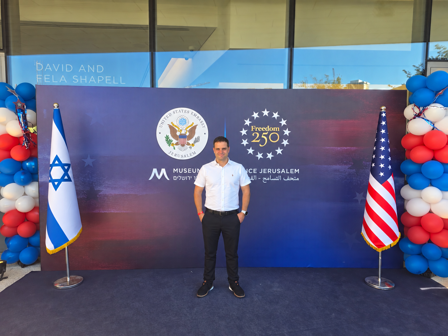 Guy Noam at an international event in Jerusalem